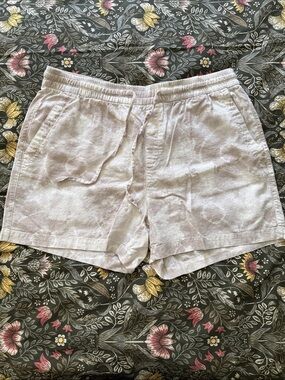 NWOT Old Navy Light Beige High-Waist Linen-Blend Shorts